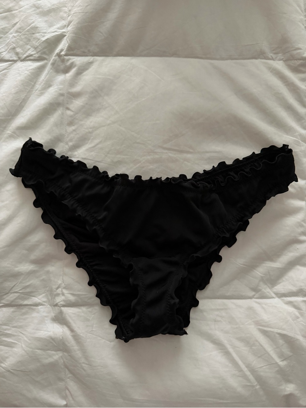 Shade & Shore Black Ruffle Bikini Bottoms